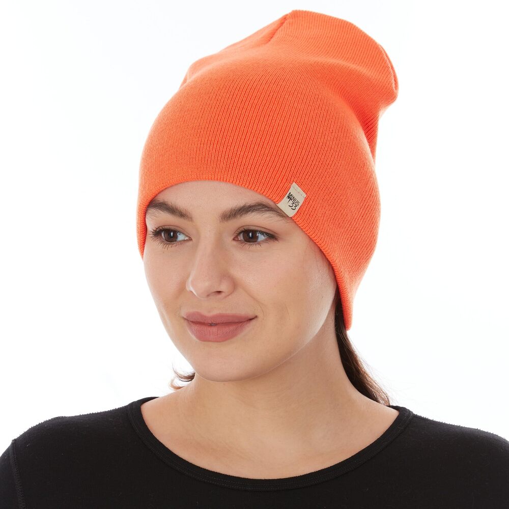 5285 100% Merino Wool Beanie - Expedition Heavyweight Winter Hat - Blaze